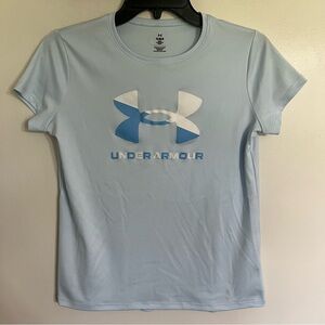 Girls Youth Under‎ Armour Athletic T-shirt Blue Size Youth Large